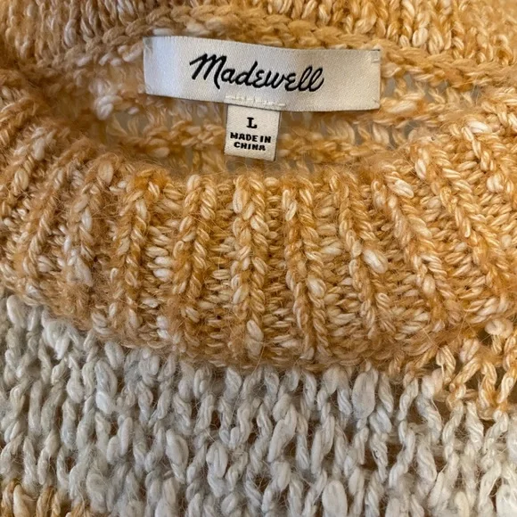 Madewell light tan/yellow and white striped sweater - Picture 3 of 3